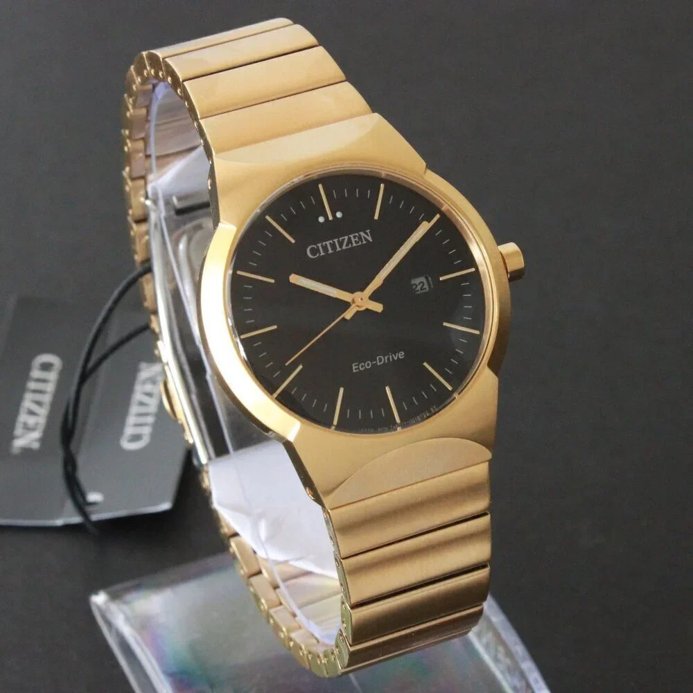 Citizen Eco-Drive Women's Gold Tone Watch Black Dial 32MM Watch